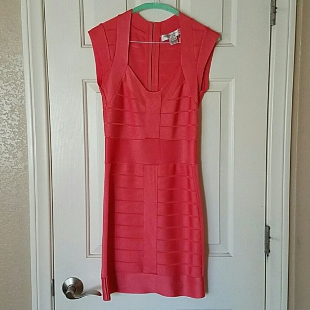 FRENCH CONNECTION Bandage Dress Coral 4